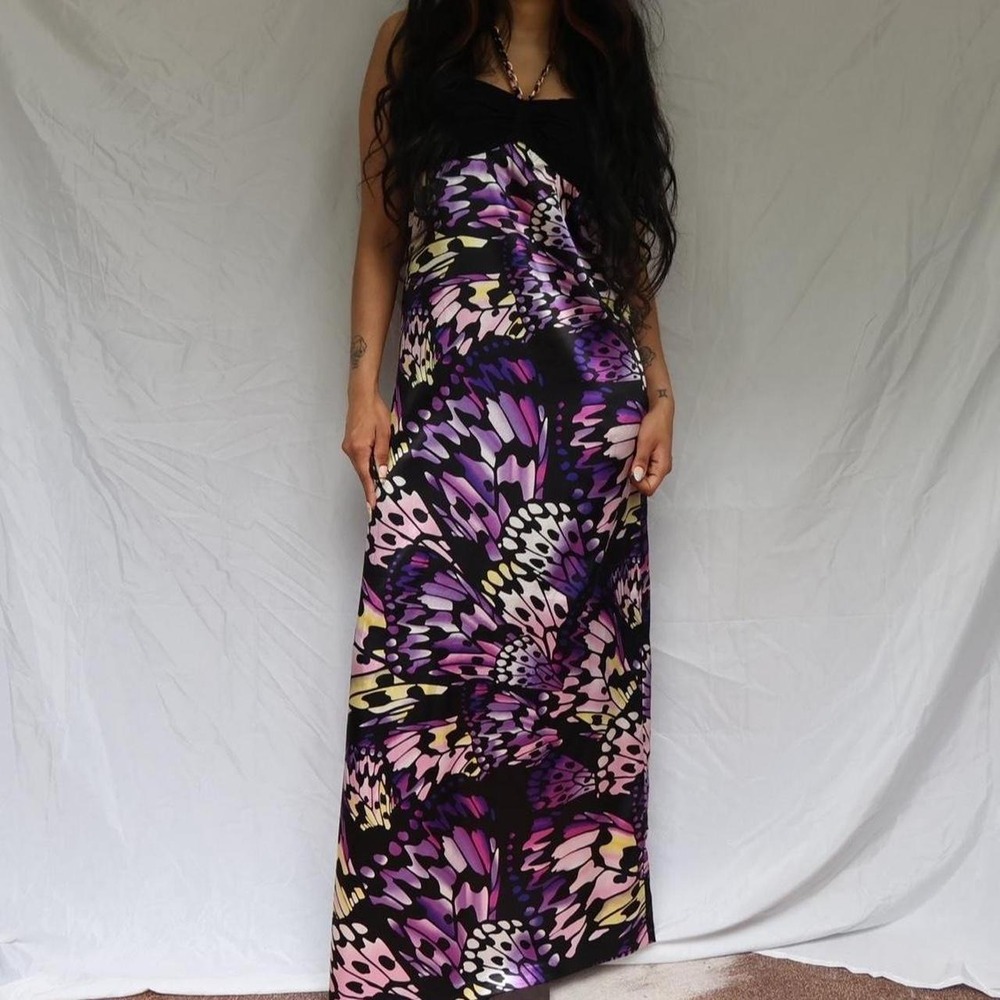 Butterfly Print LE CHÂTEAU Maxi Dress